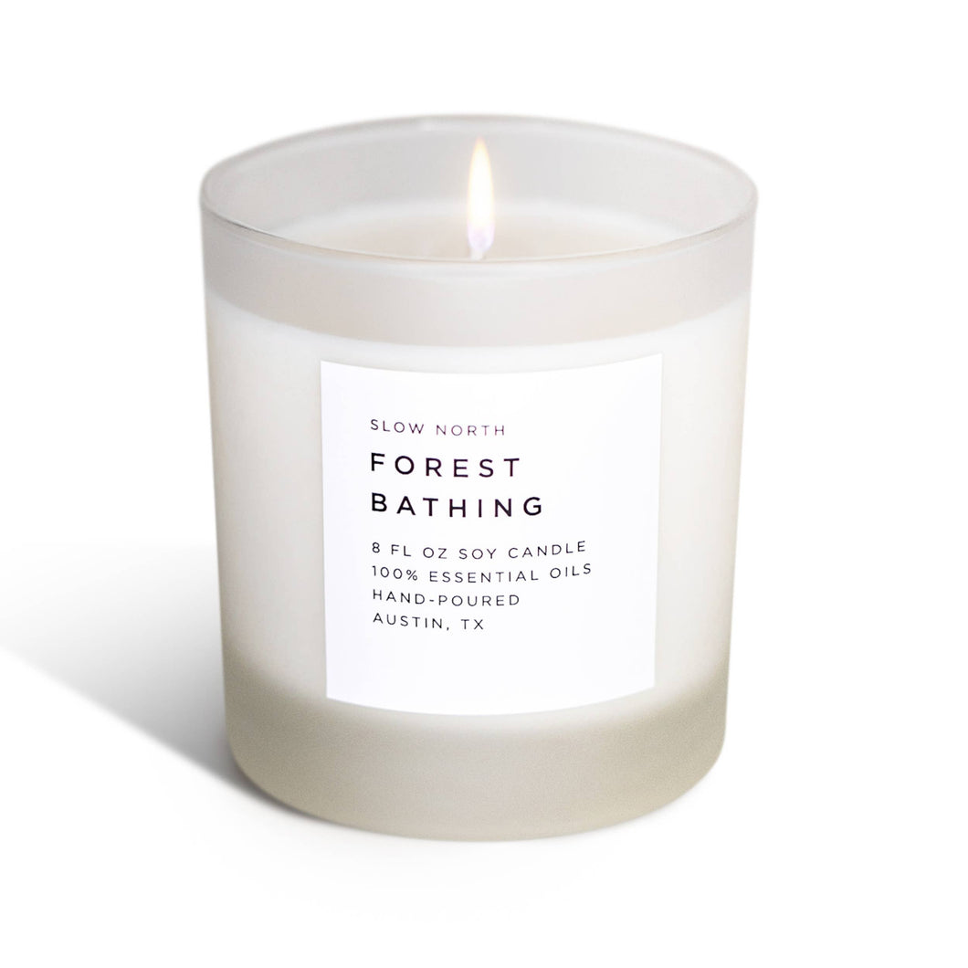 Forest Bathing Frosted Candle (provides 14 meals)