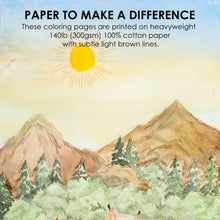 Load image into Gallery viewer, 15 Sheets 140LB Landscape-Themed Watercolor Coloring Book (provides 6 meals)