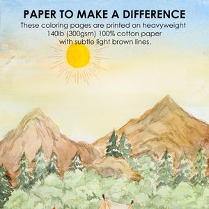 15 Sheets 140LB Landscape-Themed Watercolor Coloring Book (provides 6 meals)