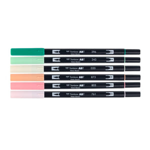 Dual Brush Pen Art Markers, Just Peachy, 6-Pack (provides 6 meals)