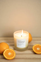 Load image into Gallery viewer, Lemongrass + Tangerine Frosted Candle (provides 14 meals)
