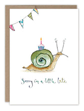 Load image into Gallery viewer, Snail A Little Late Belated Birthday Card