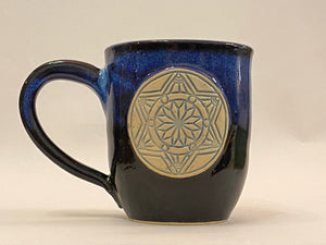 Mandala Mug :  Blue & Black  (provides 14 Meals)