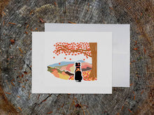 Load image into Gallery viewer, Fall Foliage Pup Blank Greeting Card (provides 2 meals)