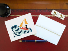 Load image into Gallery viewer, Sailing Pup Blank Greeting Card (provides 2 meals)