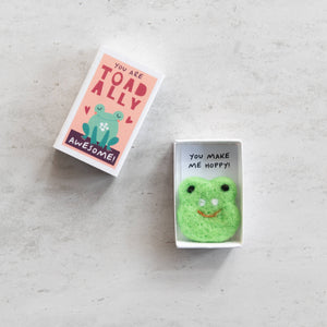 Toadally Awesome Wool Felt Frog In A Matchbox (4 meals)