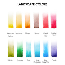 Load image into Gallery viewer, Watercolor Pocket Set Of 12 With Brush - Landscape Colors (provides 5 meals)