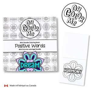 Mini Coloring Book Positive Words, 4"x4", ( Provides 3 meals)