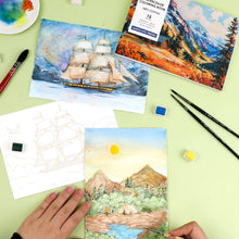 Load image into Gallery viewer, 15 Sheets 140LB Landscape-Themed Watercolor Coloring Book (provides 6 meals)