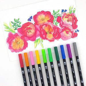 Dual Brush Pen Art Markers, Watercolor Favorites, Bonus Pack (10 meals)