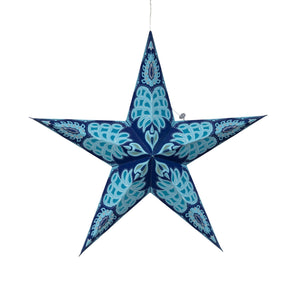 Alas 5 Point 24" blue Paper Star Lantern Light (provides 14 meals)
