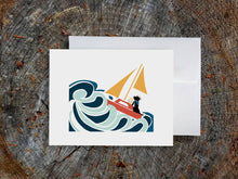 Load image into Gallery viewer, Sailing Pup Blank Greeting Card (provides 2 meals)