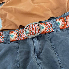 Load image into Gallery viewer, Embroidered Wool Belt:  Buds and Blooms Floral (provides 24 meals)