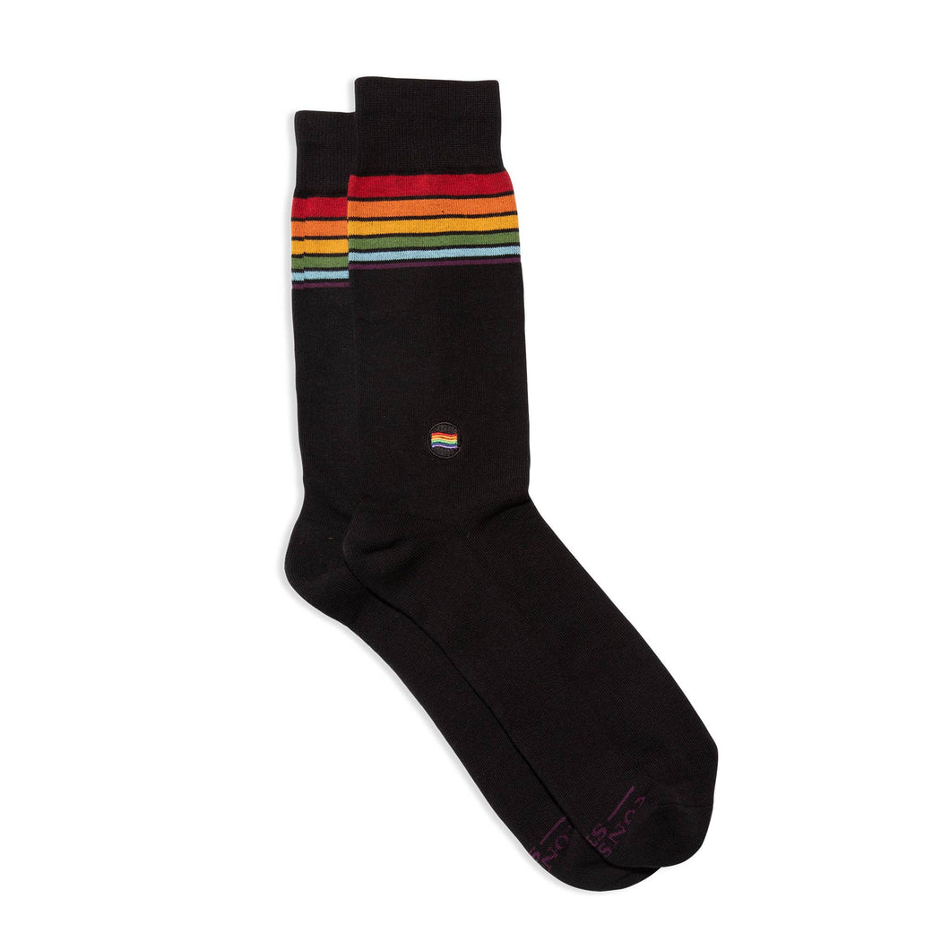 Socks that Save LGBTQ Lives (Classic Rainbow Stripe) (provides 6 meals)