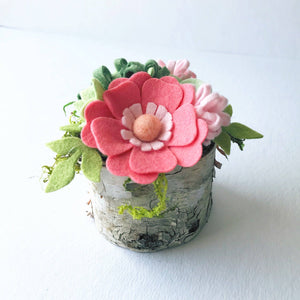 Mini Felt Flower Craft Kit | Coral Sage
