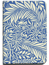 Load image into Gallery viewer, William Morris Larkspur Pattern Handcrafted  Pocket Notebook: Blank Pages (provides 2 meals)