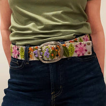 Load image into Gallery viewer, Freshwater Floral Embroidered Wool Belt (provides 24 meals)