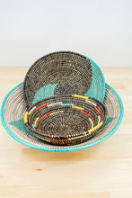 Load image into Gallery viewer, Sustainable Woven Sweet Grass bowl, multi-color (provides 6 meals)