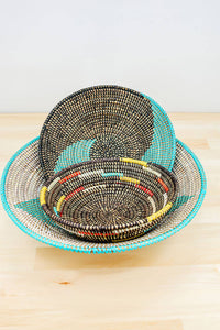 Sustainable Woven Sweet Grass bowl, multi-color (provides 6 meals)