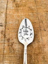 Load image into Gallery viewer, Love You Garland Vintage Stamped Spoon (provides 6 meals)