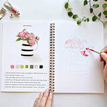 Load image into Gallery viewer, Bouquets watercolor workbook (provides 9 meals)