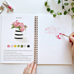 Bouquets watercolor workbook (provides 9 meals)