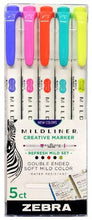 Load image into Gallery viewer, Zebra Mildliner Double Ended Highlighter 5 Packs (provides 5 meals)