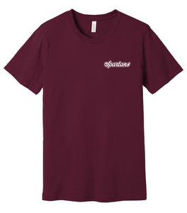 BH-BL Unisex Crew Tee:  Maroon -  front/back (provides 12 meals)