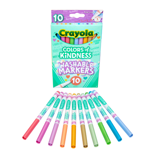 Crayola Colors of Kindness Washable Marker:  Set of 10 (3 meals)