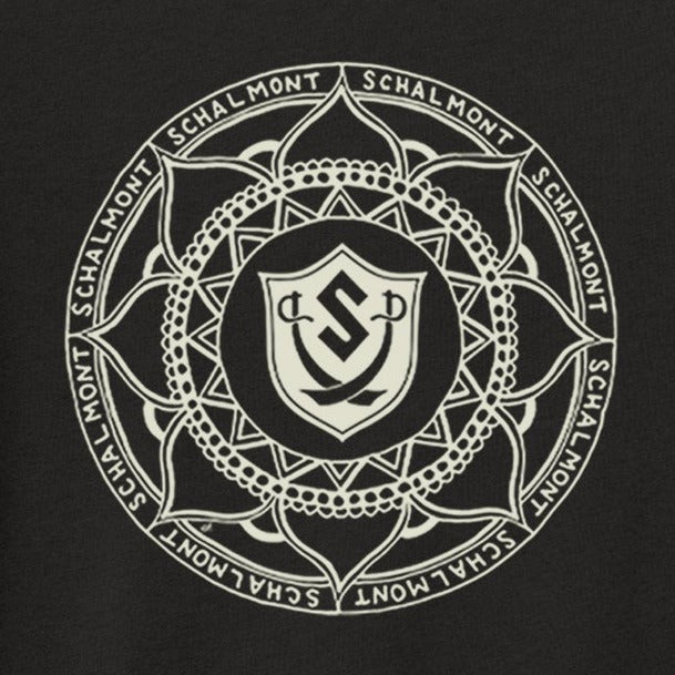 design detail; ivory design with black background