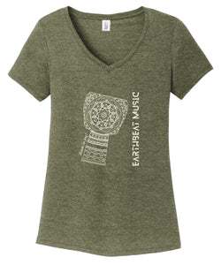 Drum in Joy! Women's V-neck T-shirt (provides 12 meals)