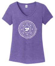 Load image into Gallery viewer, Friends of SSPL Womens V-neck T-Shirt - Blue (provides 7 meals)