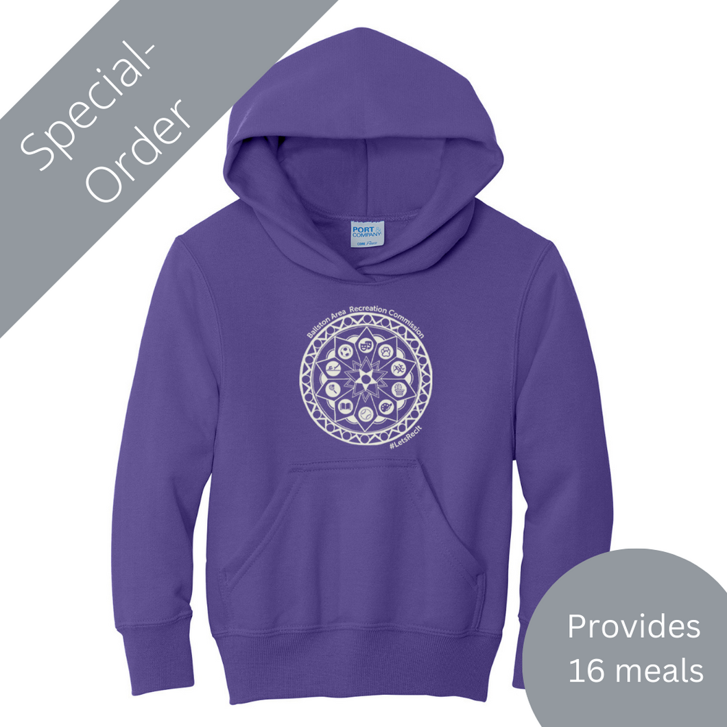 SPECIAL ORDER BARC Youth Hooded Sweatshirt  - PURPLE(provides 16 meals)