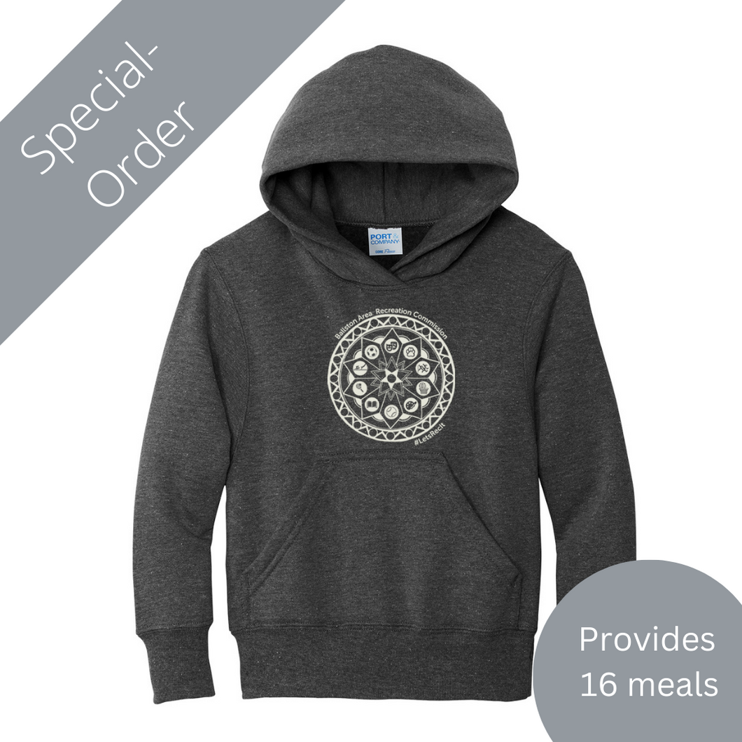 SPECIAL ORDER BARC Youth Hooded Sweatshirt  - GREY(provides 16 meals)