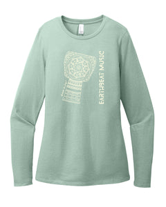 Drum in Joy Women's Long Sleeve Mandala T-shirt (provides 14 meals)