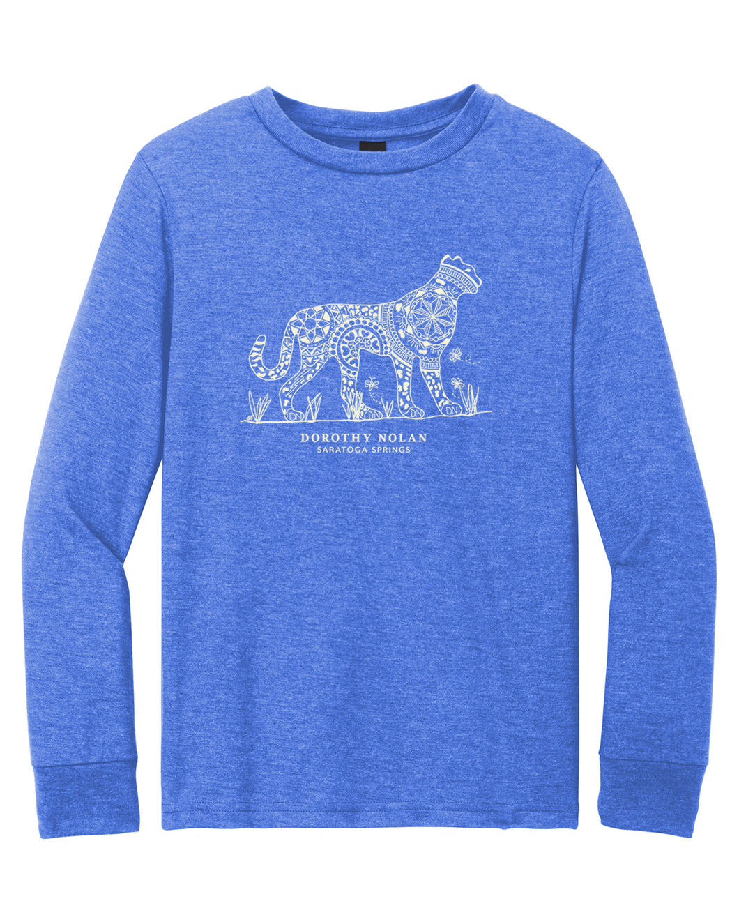 Dorothy Nolan Cheetah Youth Long Sleeve T-Shirt  - Blue (provides 6 meals)