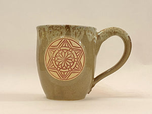 Mandala Mug :  Brown  (provides 14 Meals)
