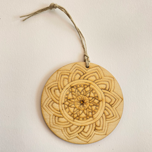 Load image into Gallery viewer, Wooden Color your own ornament. Circular shape with a layered design 