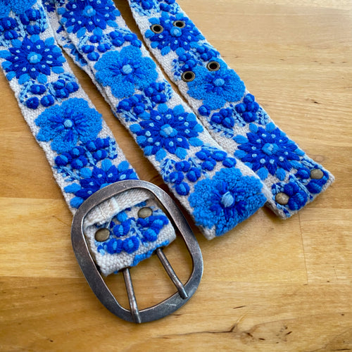 Embroidered Wool Belt: Forget-me-not (provides 24 meals)