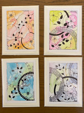 Load image into Gallery viewer, 4 Flower and pattern cards displayed in a Grid