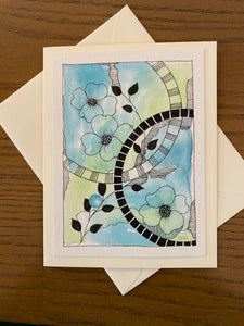 Product Image: Flowers and Patterns Card with Pen