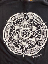 Load image into Gallery viewer, close up of the hand drawn mandala in ivory. 