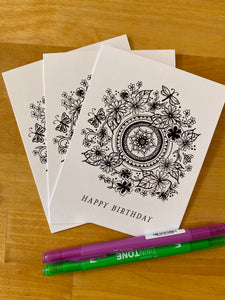 Three Happy Birthday cards with Markers