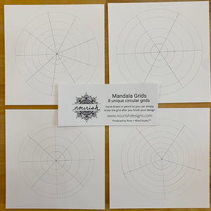 Product Image Display: Erasable Circular Mandala Drawing Grid Paper Packet