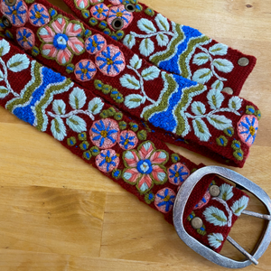 Product Image: Embroidered Wool Belt: Spice Island