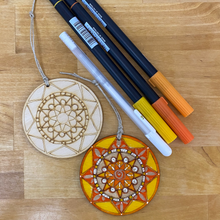 Load image into Gallery viewer, Color Your Own Wooden Mandala: Geometric (provides 2 meals)