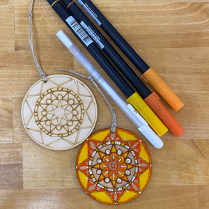 Color Your Own Wooden Mandala: Geometric (provides 2 meals)