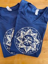 Load image into Gallery viewer, Women&#39;s Three Little Birds Mandala V-neck Tee (provides 12 meals)