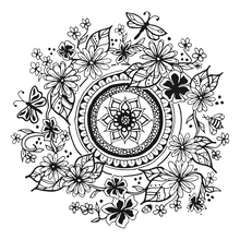 Load image into Gallery viewer, Close-up of the flowers and pollinators mandala design