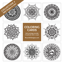 Load image into Gallery viewer, Back of the collection 3 coloring cards 